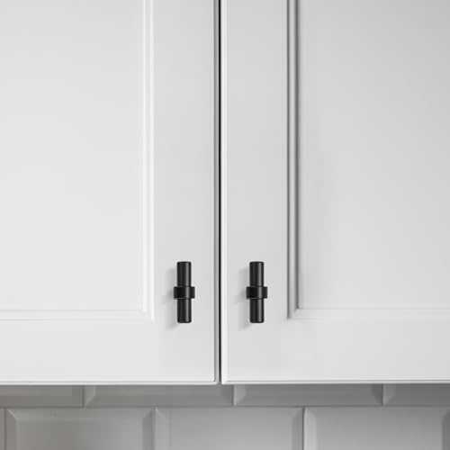 HOME EDIT 10 Pack Black Cabinet Knobs 2 Inch Drawer Knobs Single Hole - color: Black&2T Bar