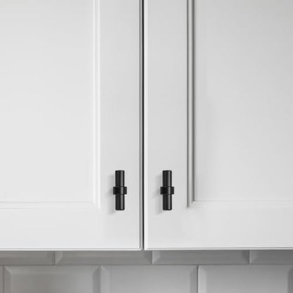 HOME EDIT 10 Pack Black Cabinet Knobs 2 Inch Drawer Knobs Single Hole - color: Black&2T Bar