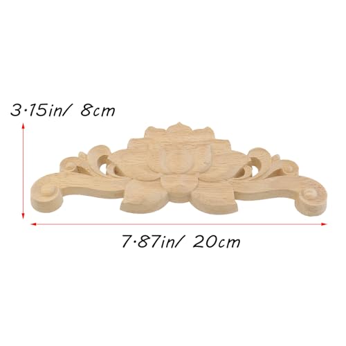 Antrader Wood Appliques,4Pcs Unpainted Wooden DIY Carved Onlays, Style 5 - style: Style 5