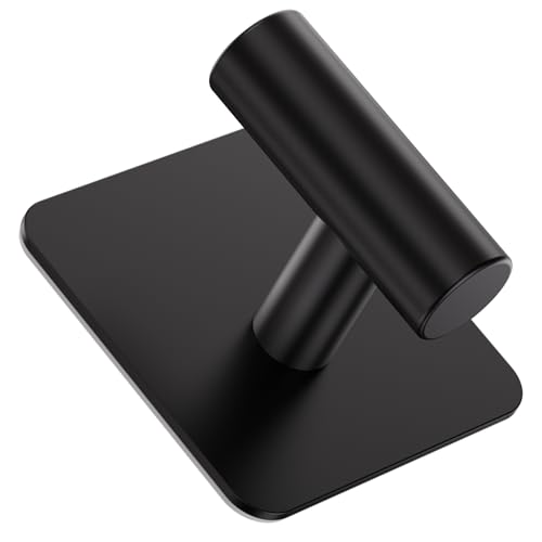 Aikzik 4 Pack Large Heavy Duty Wall Hooks - 26lb Max, Stainless Steel Adhesive Towel Hook, Shower Hooks for Hanging Towel, Coat, Robe, Wall Hook for Use in Bathroom, Kitchen and Door, Matte Black - color: Black