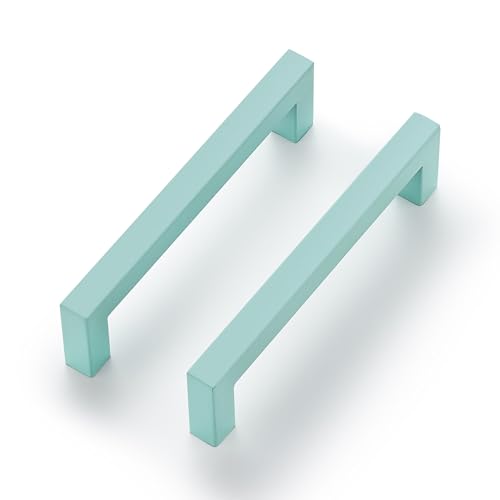 Ravinte Green Square Cabinet Handles Drawer Pulls,5 Inch,5 Pack - color: Green