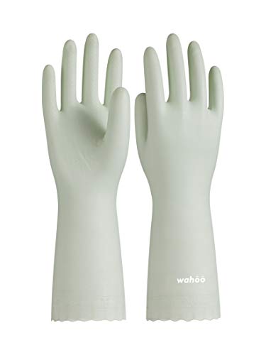 LANON wahoo Cleaning Gloves with Cotton Flocked Liner,Canary Green,Large - color: Canary Green, size: Large (Pack of 1)