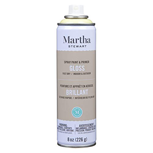 MARTHA STEWART Paint & Primer 8oz Spray Paint, Gloss Couscous (42890) - color: Gloss Couscous
