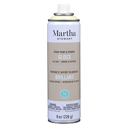 MARTHA STEWART Paint & Primer 8oz Spray Paint, Gloss Couscous (42890) - color: Gloss Couscous