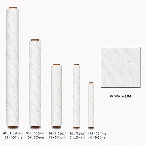 Very Berry Sticker Marble Contact Paper (White Matte, 39" x 118", 1 Pack) - color: White Matte, size: 39" x 118"