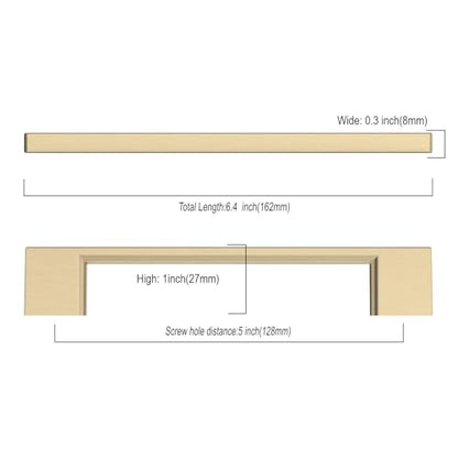 Asidrama 10 Pack 5 Inch(128mm) Brushed Brass Kitchen Cabinet Handles, Cabinet Pulls Kitchen Cabinet Hardware for Cupboard Drawer Pulls - color: Brushed Brass, size: 5" Hole Center(128mm), style: 10 Pack
