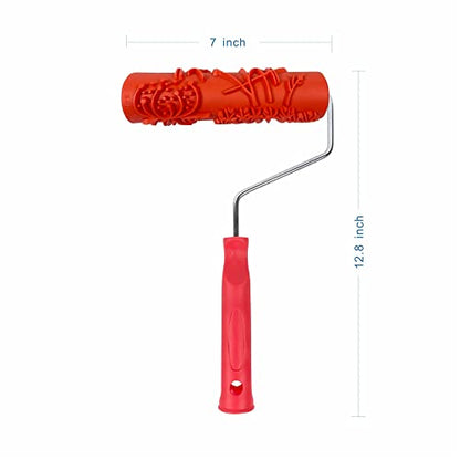 Hanroy 7" Brick Pattern Paint Roller for Wall, Texture Roller - color: EG346T