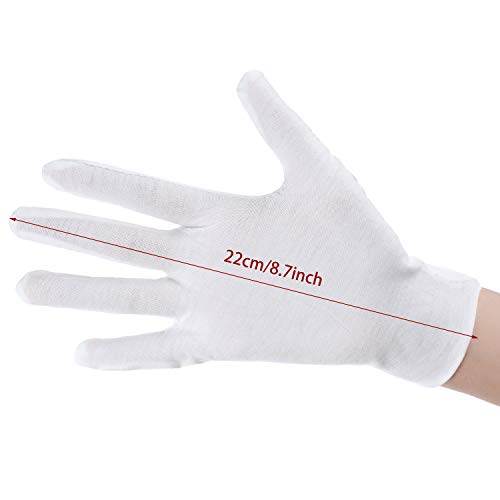 SATINIOR Cotton Gloves for Jewelry Coin Art Handling - color: White