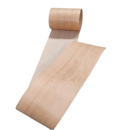 Cherry Wood Veneer Sheet,Flat Cut,8.5''x 98'',Iron On Stick Veneer Roll Without Paper,Pre-glued Hot Melt Self Adhesive Cherry Tape for Cabinet Furniture Plywood Laminate Speaker Renovation - color: Cherry