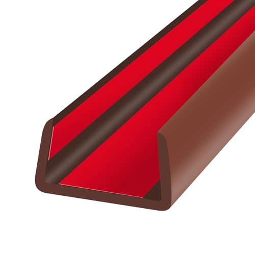 Rubber Edge Trim, Flexible Self Adhesive U Shaped Peel and Stick Edge Banding, 1-1/2"(38mm) U Channel Edge Protector, Edge Guards for Woods, Furniture, 20Ft, Brown Color - color: Brown, size: Fit 1-1/2" - L20'