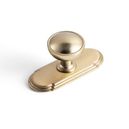 6Pack Champagne Bronze Cabinet Knobs with Backplate Drawer knobs - color: Champagne Bronze, style: Orbit Rim