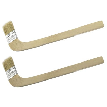 2PCS Wooden Handle Bent Handle Paint Brush 2 inches Bristle Brush Marine Paint Brush Reusable and Washable Suitable for Home Decoration Construction or Industrial Use