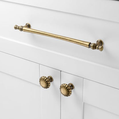 7-1/2 Inch Antique Brass Cabinet Pulls 5 Pack French Style P2408 - color: Antique Brass, size: 7-1/2" Hole Centers-5 Pcs