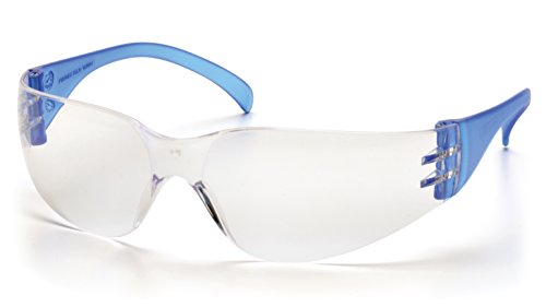 Pyramex Intruder Safety Eyewear Clear Frame Full Foam Padding Clear Anti-Fog Lens - color: Clear Lens/ Blue Frame, style: Standard
