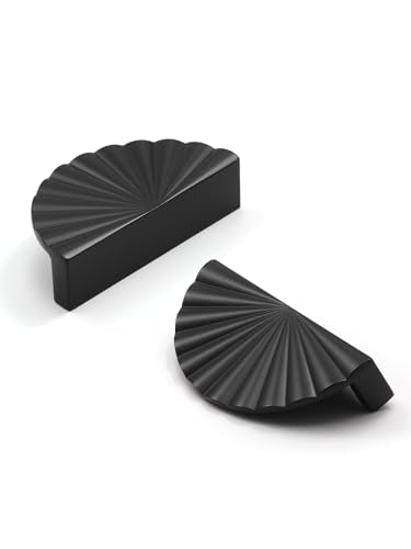 10 Pack Black Cabinet Pulls 3" Hole Center Cup Flat Matte Black Drawer Pulls Kitchen Cupboard Bathroom Dresser Cabinet Hardware Handles Zinc Alloy - color: Black, size: 3"(76mm) Hole Center