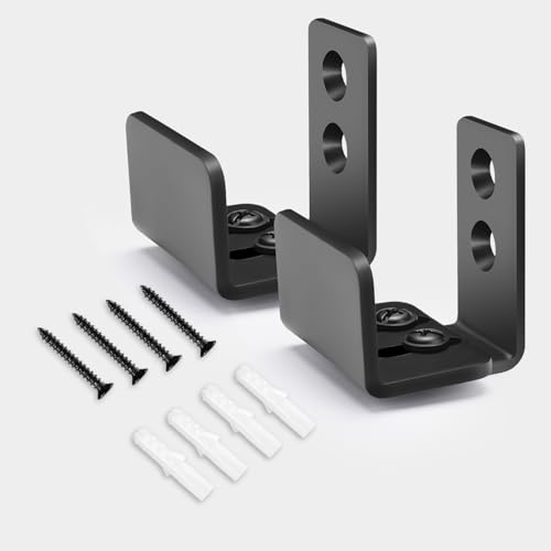 Sliding Barn Door Bottom Floor Guide, U Shape Adjustable Stay Roller, Flexible Adjustable Fit Distance, Flush Flat Bottom Design, Wall Mount System, for Door & Cabinet, 2 Pack