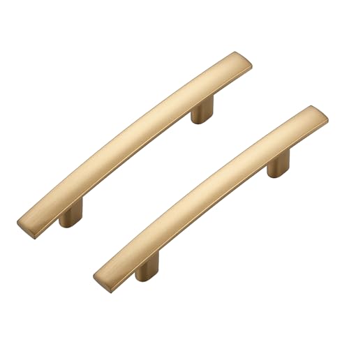 30 Pack Champagne Bronze Cabinet Handles, 3" Hole Center Curved Pulls - color: Champagne Bronze, size: 3" Hole Center