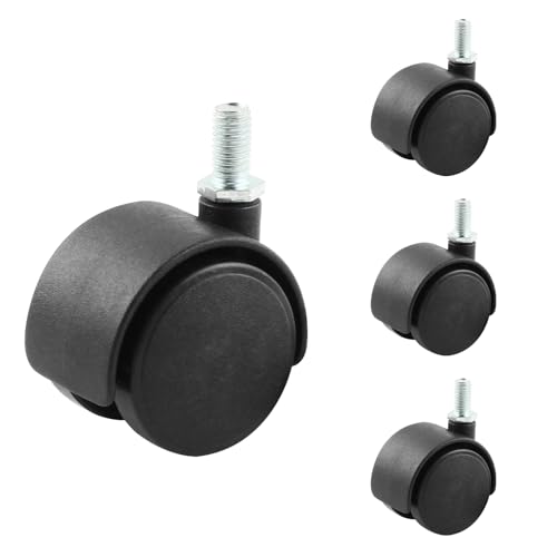 HOWDIA 4 Pack 1.5 Inch Swivel Caster Wheels for Cart, M8-1.25×15mm Threaded Stem Heavy Duty Casters, Nylon Wheels Replacement for Furniture, Table, Cabinet, Shelf（No Brake） - style: M8 - 1.25×15mm Threaded Stem No Brake