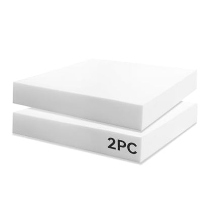 High-Density Upholstery Foam, Furniture Padding for Sofa Cushion Replacement, DIY Cut Whole-Piece Indoor/Outdoor Foam Pads(24×24×3 Inch,White) 2 Pack - size: 24*24*6, style: 2Pack