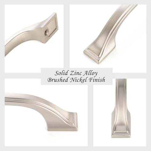 5 in Brushed Nickel Cabinet Pulls Arch Drawer Handles 10 Pack P2409 - color: Brushed Nickel, size: 5" Hole Centers-10 Pcs
