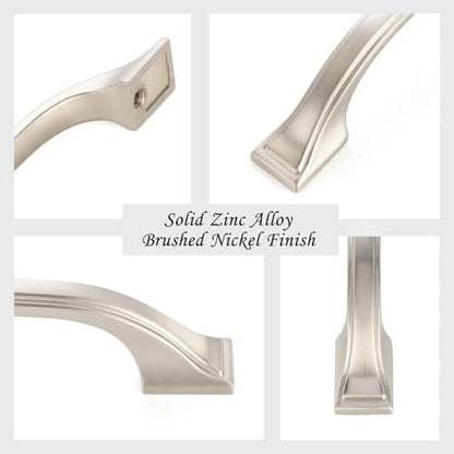 3-3/4 Inch Brushed Nickel Cabinet Pulls Arch Handles 10 Pack P2409 - color: Brushed Nickel, size: 3-3/4" Hole Centers-10 Pcs