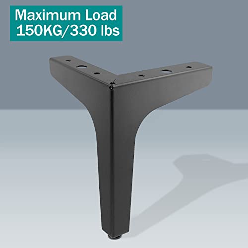 Bivethoi 7 Inch Furniture Legs, Matte Black, Set of 4 - color: Black, size: 7 Inch / 17cm