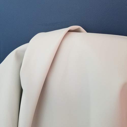 NAT Leathers | White Vegan Faux Leather Synthetic Pleather 0.9 mm 1/2 Yard 18-20 inch Wide x 54 inch Length Soft Smooth Upholstery Half Yard (18" x 54") (White) - color: Ivory
