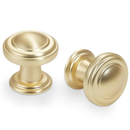 10 Pack Kitchen Cabinet Handles Brushed Brass Cabinet Knobs Gold Drawer Knobs Solid Kitchen Hardware - color: Brushed Brass, size: Knobs