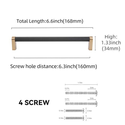 10 Pack 6-1/4 Inch(160mm) Black and Champagne Bronze Kitchen Cabinet Handles Knurled Cabinet Pulls Black Drawer Pulls Kitchen Hardware - color: Black And Champagne Bronze, size: 6.3'' Hole Center(160mm)
