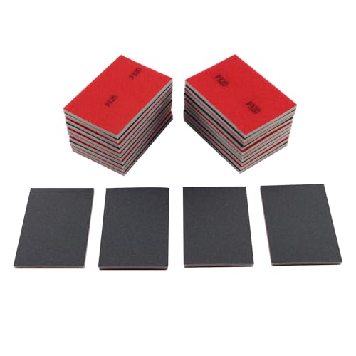 24pcs 320Grits Sanding Sponge, Wet and Dry 4"x2.75" Sanding Block, Reusable Sand Paper for Metal Wood Drywall Walls Stone Automotive Paint Plastic DIY(320 Grits) - size: 320 Grits