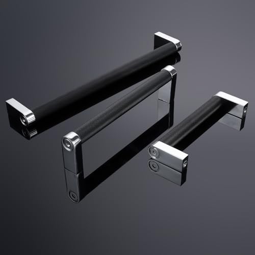 10 Pack 12-5/8 Inch(320mm) Matte Black and Polished Chrome Kitchen Cabinet Handles Knurled Cabinet Pulls Black Drawer Pulls Kitchen Hardware - color: Black And Polished Chrome, size: 12-5/8'' Hole Center(320mm)