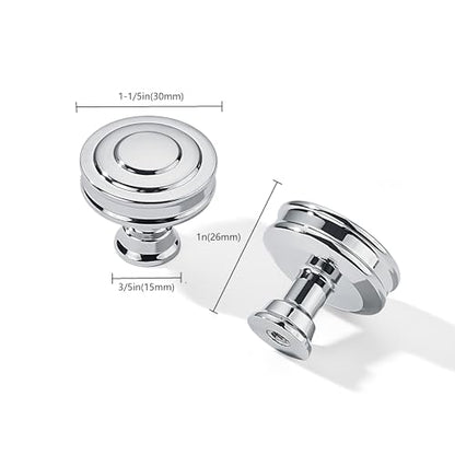 khtumeware 10 Pack 1-1/4 Inch(32mm) Polished Chrome Round Cabinet Knobs Heavy Duty Soild Cabinet Knobs Kitchen Cabinet Hardware for Cupboard Drawer Handles - color: Polished Chrome, size: 1-1/4"(32mm)Diameter