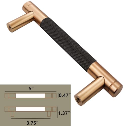 12 Pack 3 3/4 Inch 96 mm Bronze and Black Barrel Cabinet Pulls Cupboard Aluminum Handles Drawer Pull Cabinet Handles - color: Bronze and Black, size: 3 3/4 Inch
