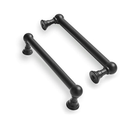 2 Pack Heavy Duty Solid Cabinet Pulls - Elegant Matte Black Handle for Drawers and Cabinets, 3-1/2 Inch Hole Center, Modern Kitchen & Bathroom Hardware. - color: Black, size: 3-1/2 Inch hole center