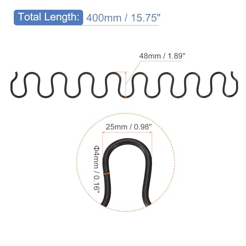 uxcell 15.7 Inch Sofa Spring Replacement with Clips Nails 4 Pack Flat Shape Spring Recliner Parts for Furniture Couch Repair Fixing Chair Sagging Seat, Black - size: 15.7 Inch
