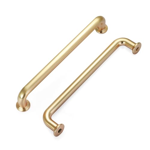 Malimali 10 Pack 5" Brushed Brass Kitchen Cabinet Pulls Gold Drawer Handles - color: Brushed Brass-10 Pack, size: 5"/128MM Hole Centers
