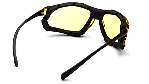 Pyramex Proximity Safety Glasses Eye Protection, Amber H2X Anti-Fog - color: Amber H2x Anti-fog Lens/ Black Frame