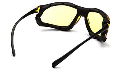 Pyramex Proximity Safety Glasses Eye Protection, Amber H2X Anti-Fog - color: Amber H2x Anti-fog Lens/ Black Frame