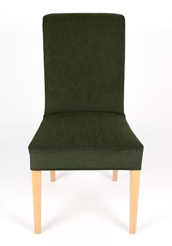 Henriksdal Chair Cover Solid Color Durable Heavy Weight Chenille Fabric Slipcover for Henriksdal Dining Chair (Army Green, Single) - color: Army Green