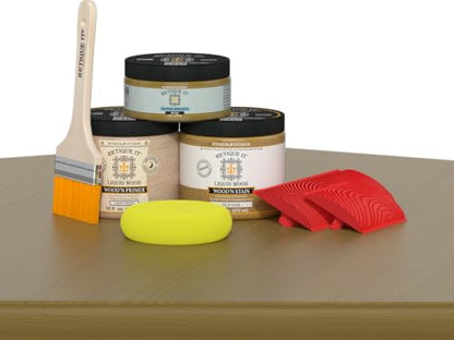 Retique It Wood'n Stain, Real Wood Gel Stain - 65 Old Oak, Interior/Exterior, Water-based, Satin/Semi-Gloss Finish - color: 65 Old Oak, style: 2. Fireplace