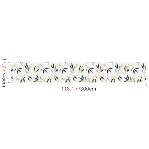 HOMETITUTE Olive Leaf Peel and Stick Wallpaper 118.1x17.7 Inch Vinyl - color: Olive Leaf