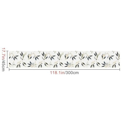HOMETITUTE Olive Leaf Peel and Stick Wallpaper 118.1x17.7 Inch Vinyl - color: Olive Leaf