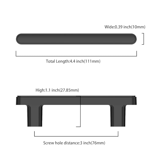 10 Pack 3 Inch(76mm) Kitchen Cabinet Handles Matte Black Cabinet Pulls Kitchen Cabinet Hardware Drawer Pulls for Cupboard Wardrobe - color: Matte Black, size: 3"/76MM Hole Center