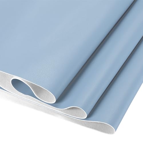 DMiotech 1 Pack 14 Inch x 53 Inch Faux Leather Sheet Furniture Cover Napa Skin Sky Blue PU Leather Roll for Handmade DIY Craft Projects - color: Sky Blue