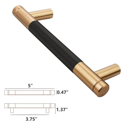24 Pack 3 3/4 Inch 96 mm Bar Cabinet Pulls Bronze and Black Knurled Handles for Bronze and Black Drawer Pulls Cupboard Aluminum Handles - color: Bronze and Black, size: 3 3/4 Inch
