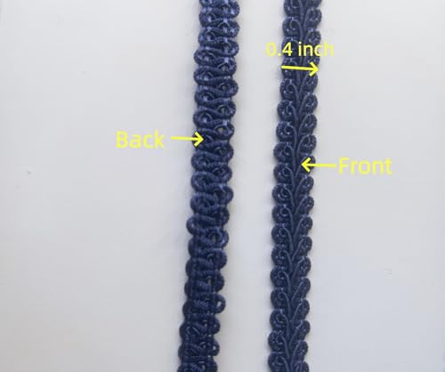 10 Yards Navy Blue Braid Lace Trim 0.4 Inch Woven Fabric Lace Trim for Sewing Costume Home Decor DIY Craft