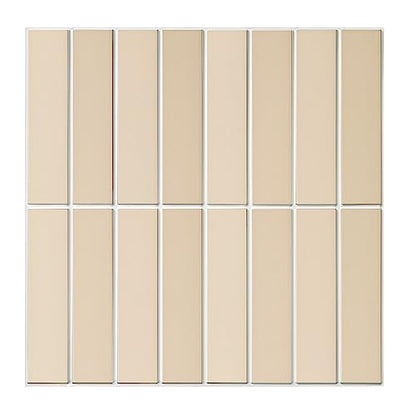 Commomy Peel and Stick Tile - 10 Pcs of 11.8'' x 11.8'' Vertical 3D Beige Peel and Stick Backsplash for Kitchen and Bathroom Interior Wall Tile(Matte Surface, Covers 10 sq.ft) - color: Modren Art