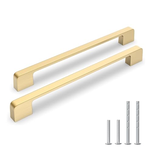 Brushed Gold Cabinet Pulls 8-1/16" Gold Cabinet Handles 25 Pack - color: Brushed Gold, size: 8-1/16 Inch (204 mm) Hole Centers