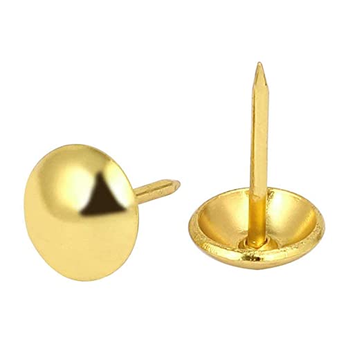 5/8” Antique Gold Upholstery Tacks Nail Pins, Furniture Thumb Tack Pins Assortment Kit for Jewelry Gift Box Sofa Decoration 100PCS