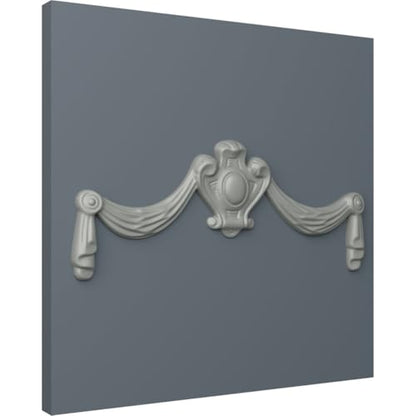 Ekena Millwork 12 5/8"W x 5 1/8"H x 5/8"P Federal Swag & Drop Onlay, White